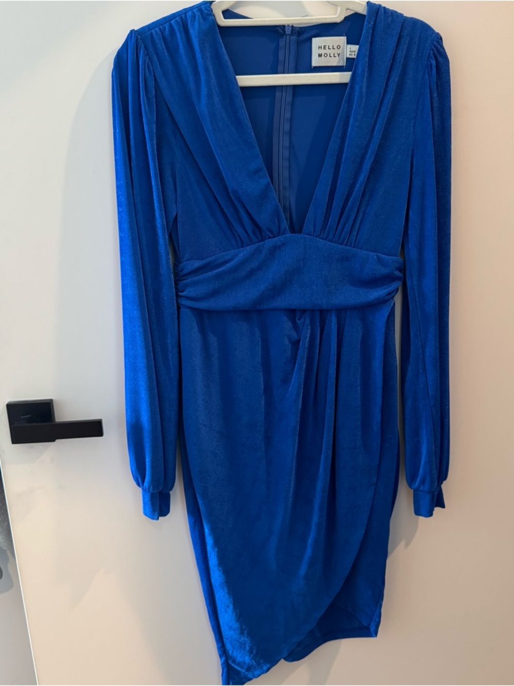 Hello Molly Royal Blue V-Neck Long Sleeve Dress